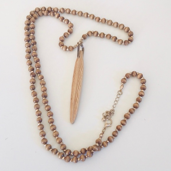 Wooden Bead Pendant Necklace - Picture 5 of 9